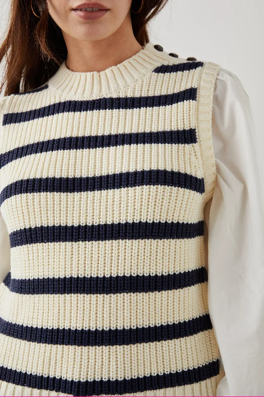 BAMBI SWEATER - IVORY NAVY STRIPE