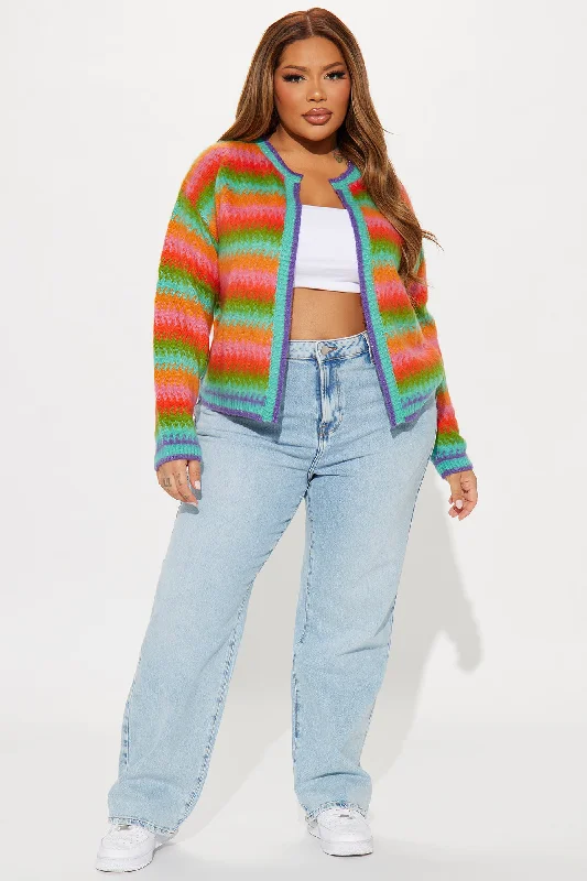 Bright Side Striped Cardigan - Multi Color