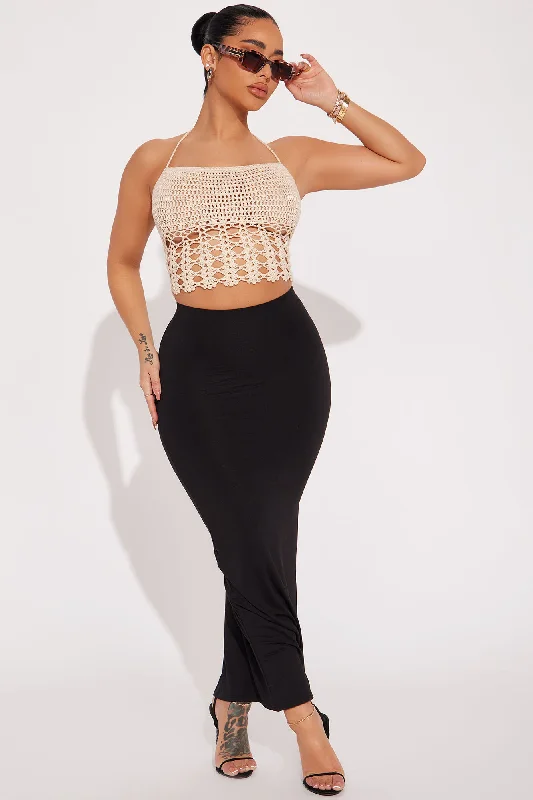 Feelin' The Coast Crochet Top - Beige