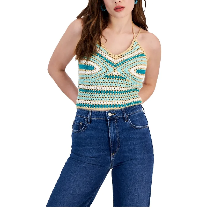 Guess Womens Crochet Halter Sweater