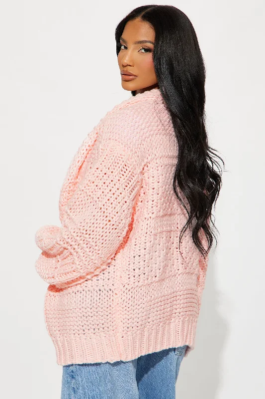 Izzy Chunky Knit Cardigan - Pink