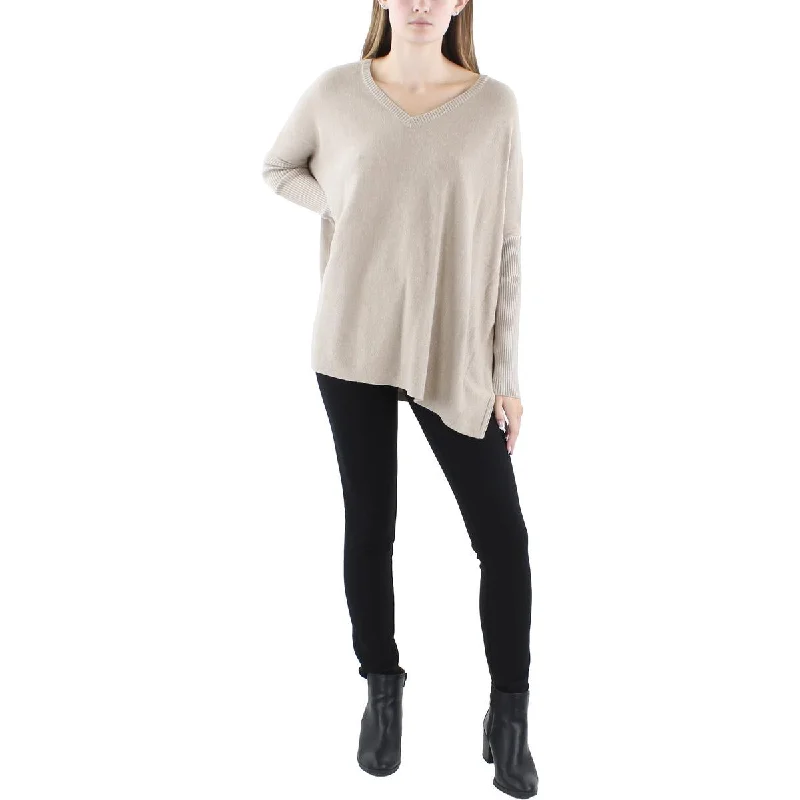 Joseph A. Womens V-Neck Long Sleeve Poncho Sweater