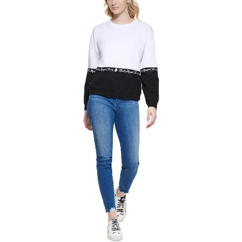 Karl Lagerfeld Womens Logo Crewneck Sweater