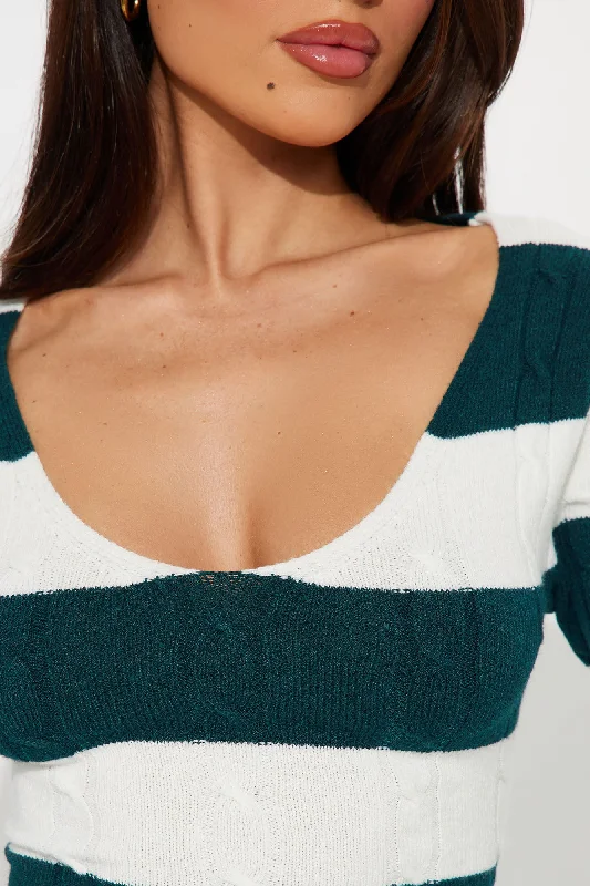 Kelly Striped Sweater - Green/combo