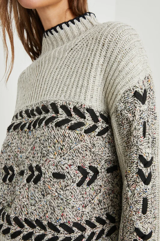 RAINI SWEATER - HEATHER CABLES