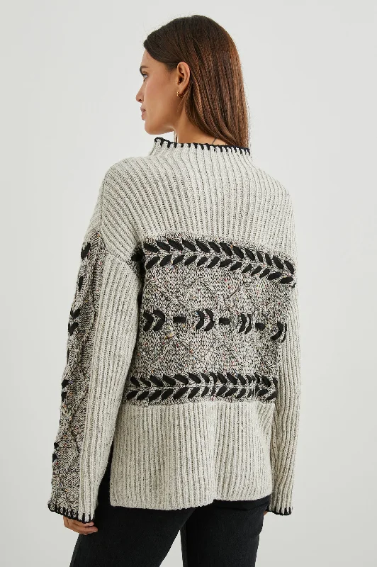 RAINI SWEATER - HEATHER CABLES