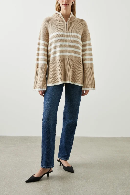 TESSA SWEATER - SAND STRIPE