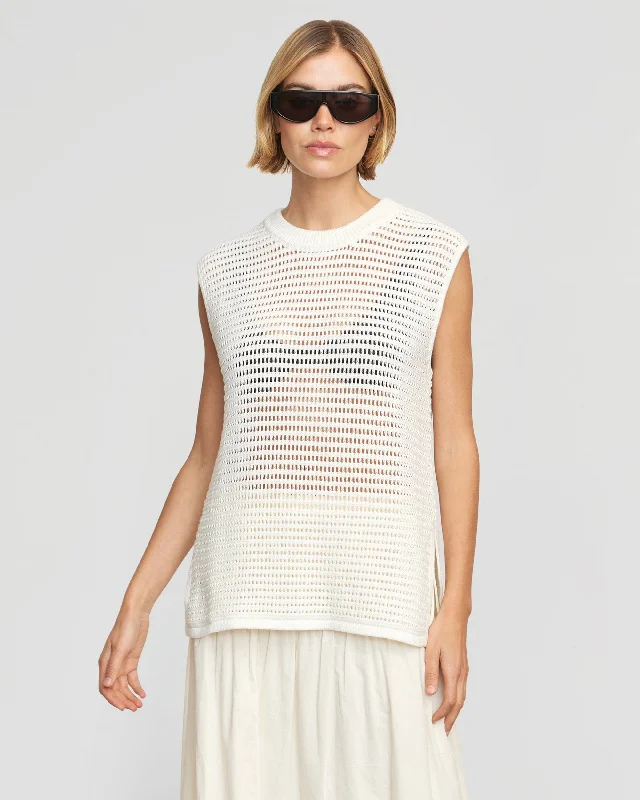 Zada Organic Cotton Crochet Sweater Tank