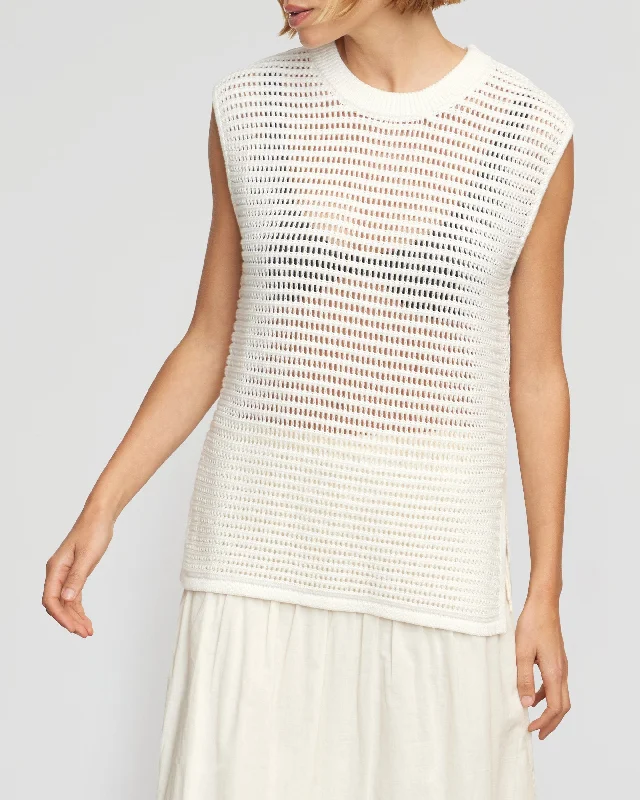 Zada Organic Cotton Crochet Sweater Tank