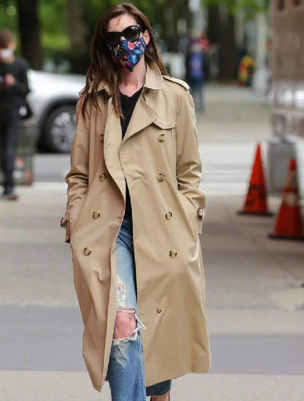 Anne Hathaway We Crashed Brown Coat