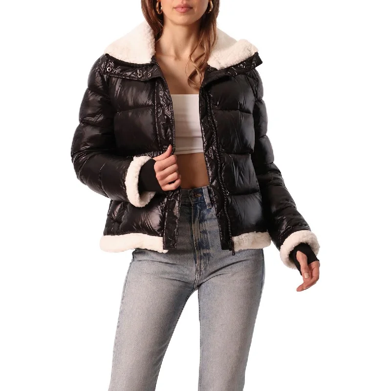 Avec Les Filles Women's Faux Shearling Short Puffer