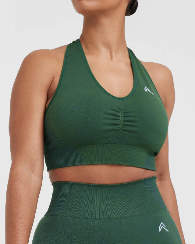 Classic Seamless 2.0 V-Neck Bralette | Evergreen Marl