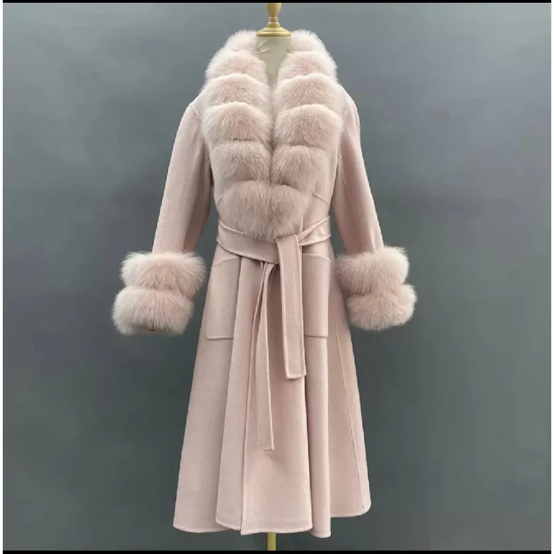 Fox Fur Collar Wool Jackets