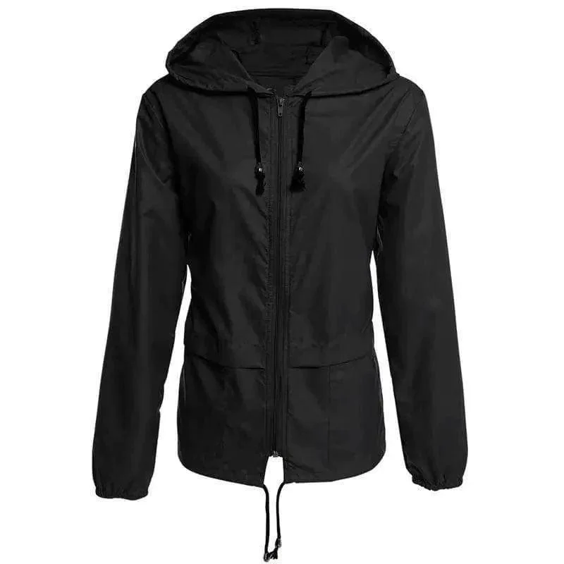 Raincoat Zipper Hooded Lightweight Outdoor Jacket Thin