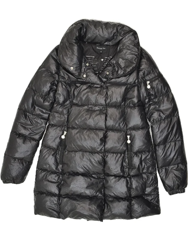 PATRIZIA PEPE Womens Padded Coat IT 44 Medium Black Polyamide