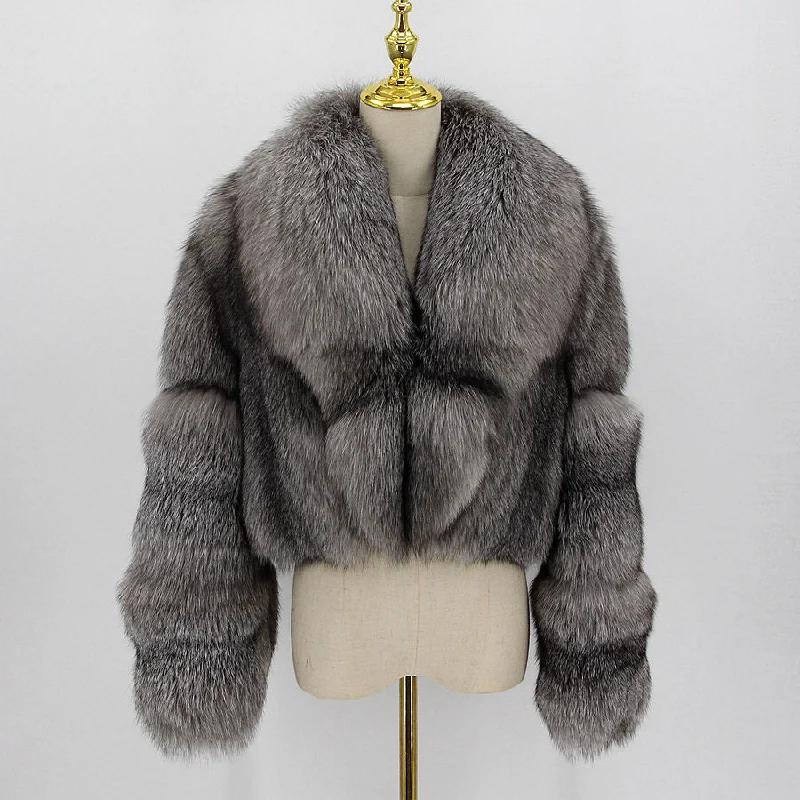 S / silver blue fox fur