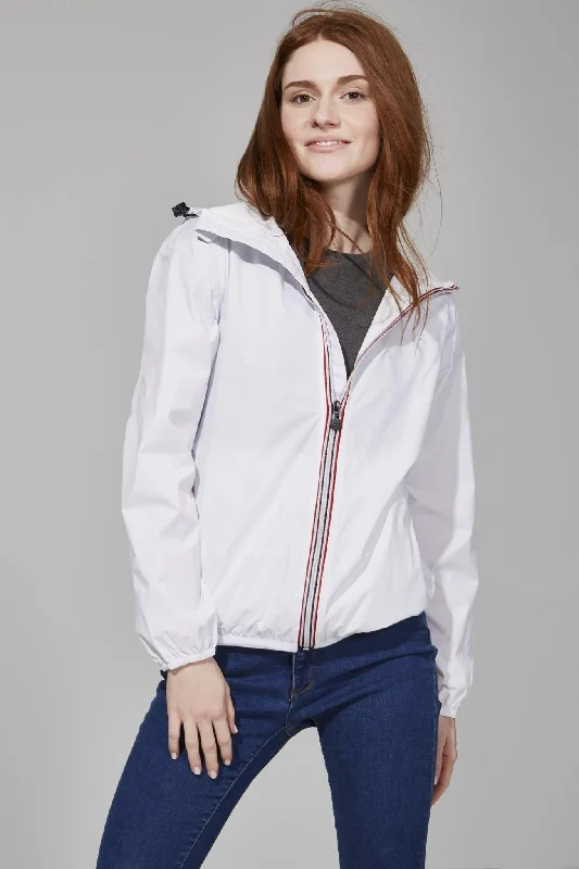 Sloane Full Zip Packable Rain Jacket (White)