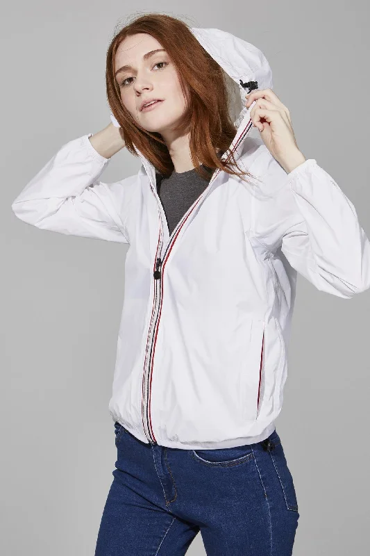 Sloane Full Zip Packable Rain Jacket (White)