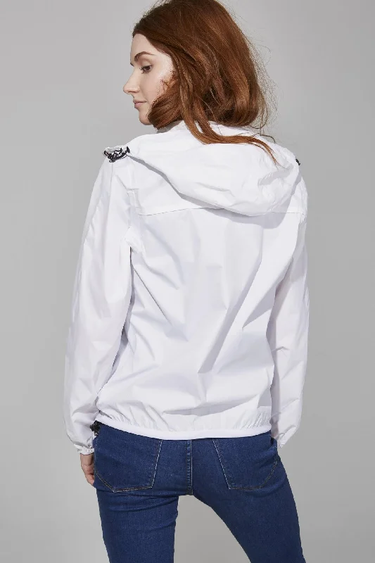 Sloane Full Zip Packable Rain Jacket (White)