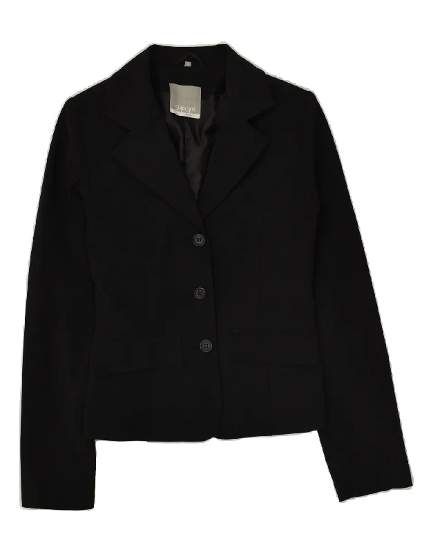 STACCATO Womens 3 Button Blazer Jacket IT 34 XS Black Polyester