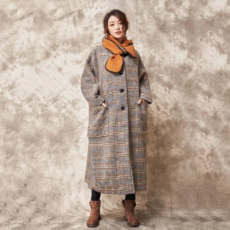 Winter Woolen Hooded Plus Size Coat