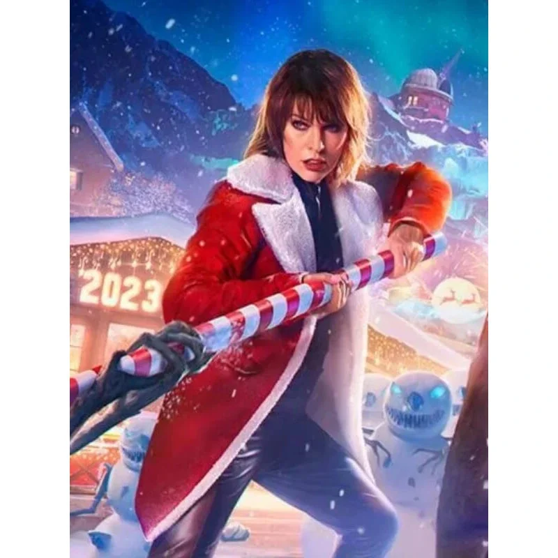 World Of Tanks Holiday Ops Milla Jovovich Shearling Red Coat