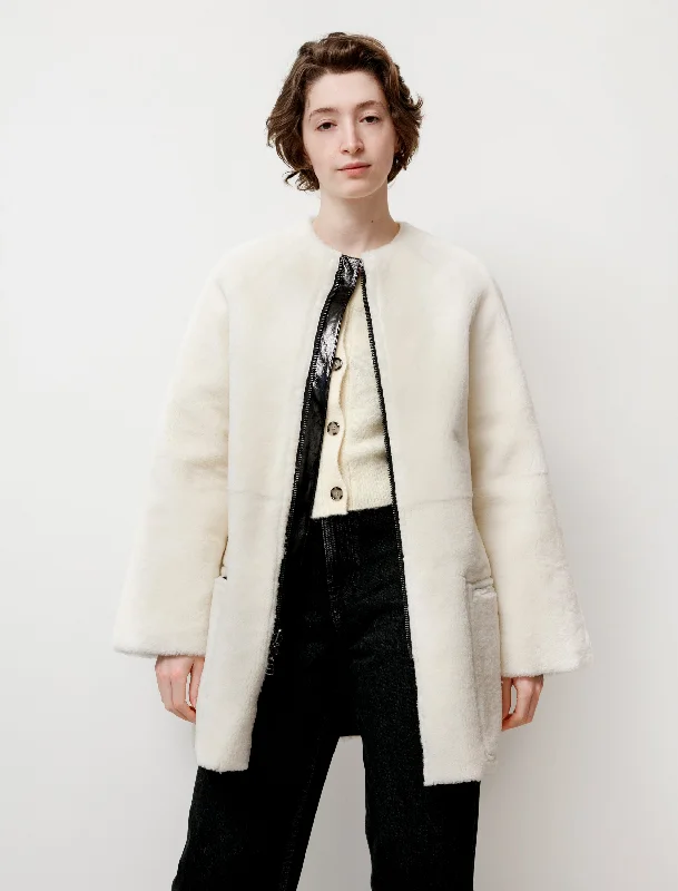 Reversible Enamel Shearling Coat