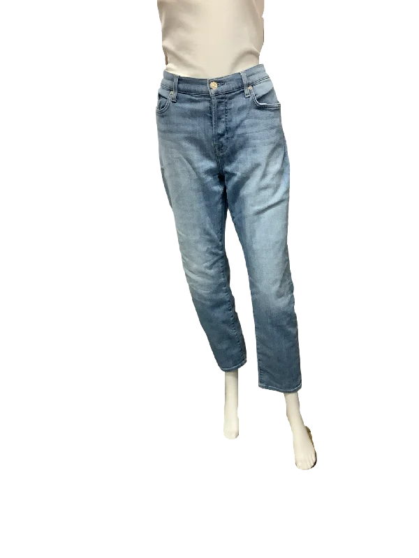 7 For All Mankind Women's Jeans Blue Josefina Cropped Button Up Size: 31/ US 12