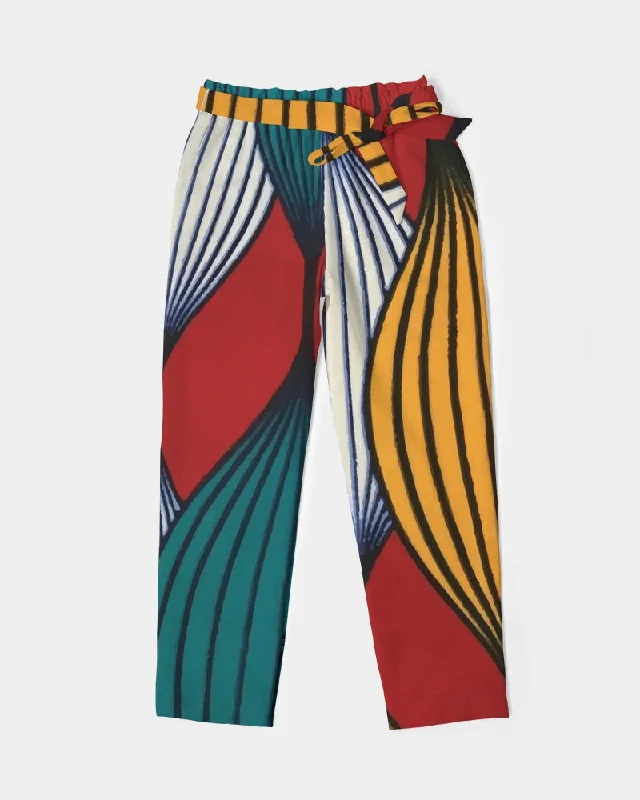 AKH African Art Women's Belted Tapered Pants