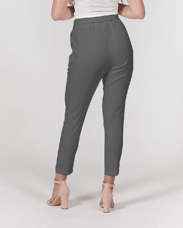 AKH Grey Women's Belted Tapered Pants