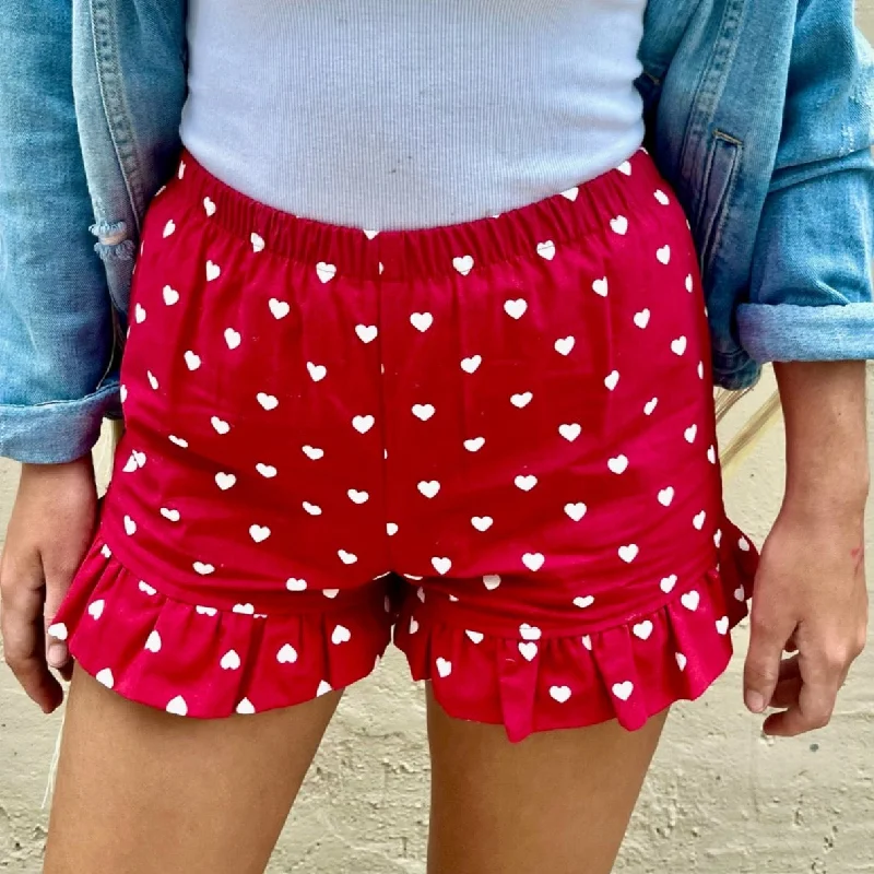 Be My Valentine Ruffle Shorts - FINAL SALE ITEM