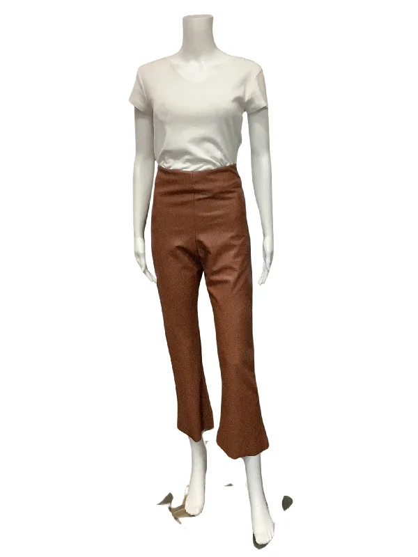 Commando Women's Pant Brown Faux Leather Flared Cropped Size: L