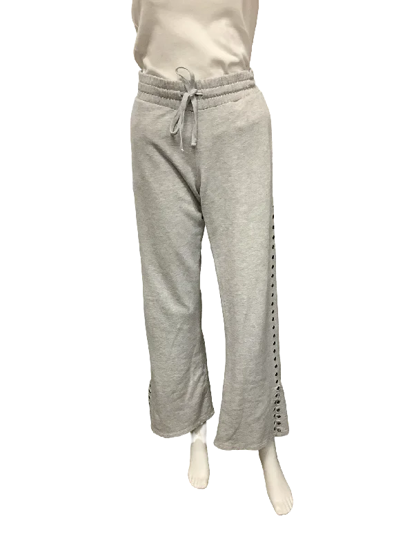 David Lerner Women's Sweatpants Grey Elastic Waist Bell Cut Size: L