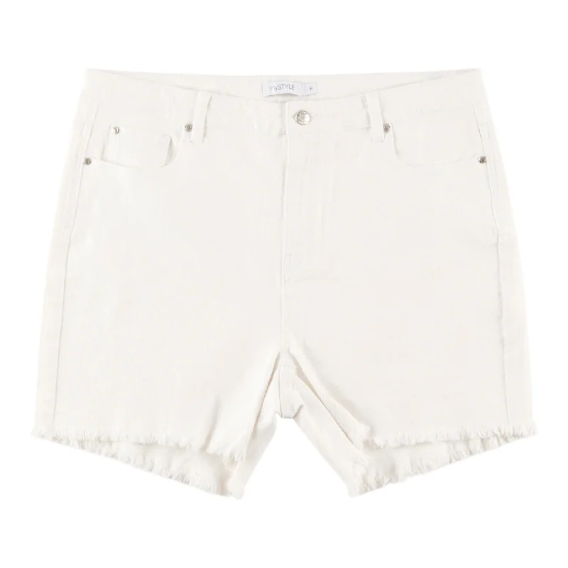 mySTYLE Women's Plus Summer Sizzle Colour Frayed Shorts