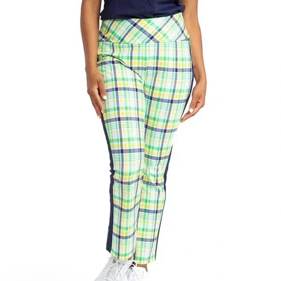 NEW Kinona Smooth your Waist Crop Golf Pant - Picnic Plaid Size L MSP$149