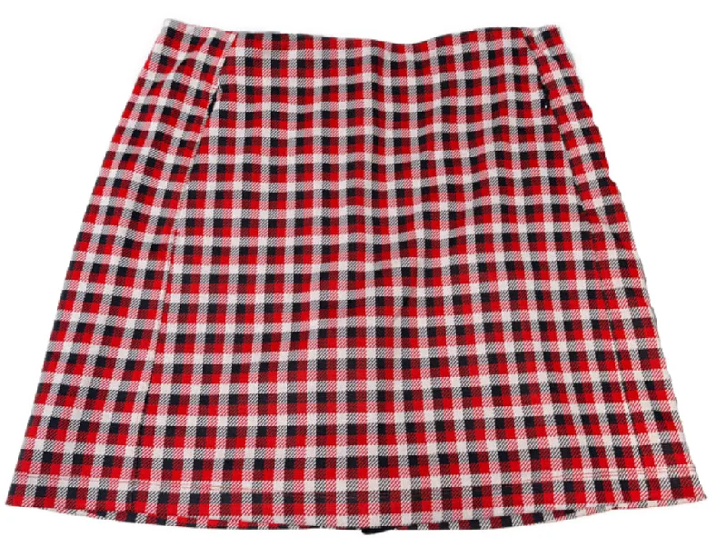 Tory Sport Women's Red & Navy Check Jacquard Golf Skort Size L MSP$158