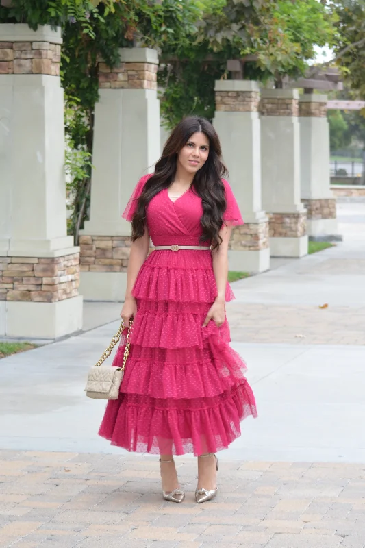 Channing Fuchsia Pink Tulle Dress