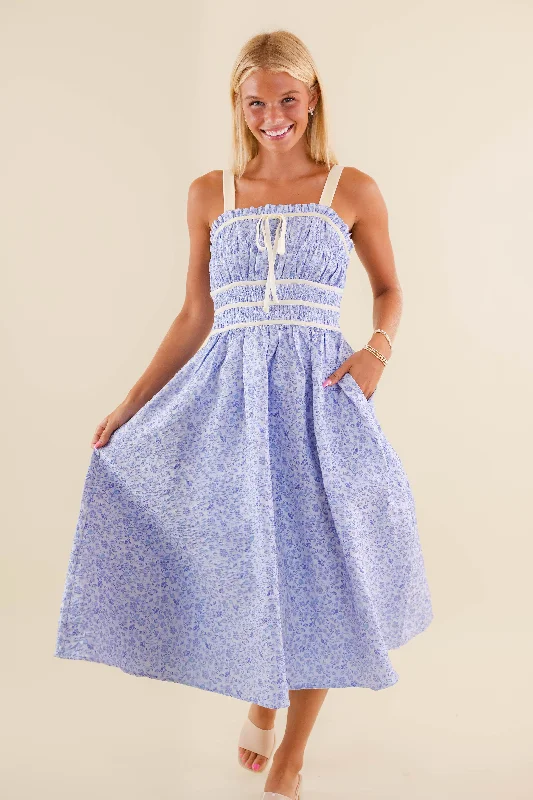 Girls Day Midi Dress-Blue