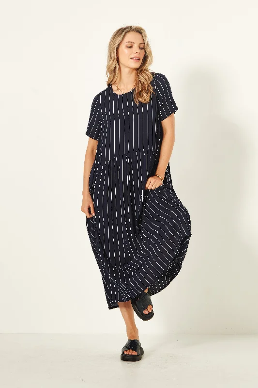 Lemon Tree Monroe Dress - Navy Stripe