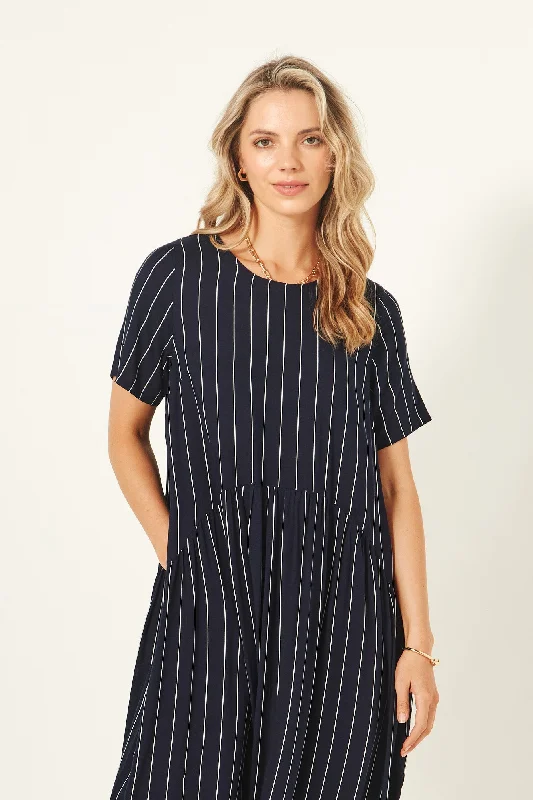 Lemon Tree Monroe Dress - Navy Stripe