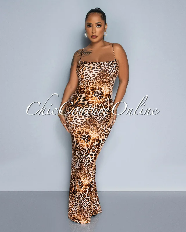 Maya Leopard Print Maxi Dress