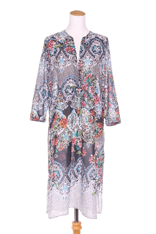 ONESEASON - Floral print cotton kaftan dress! 12