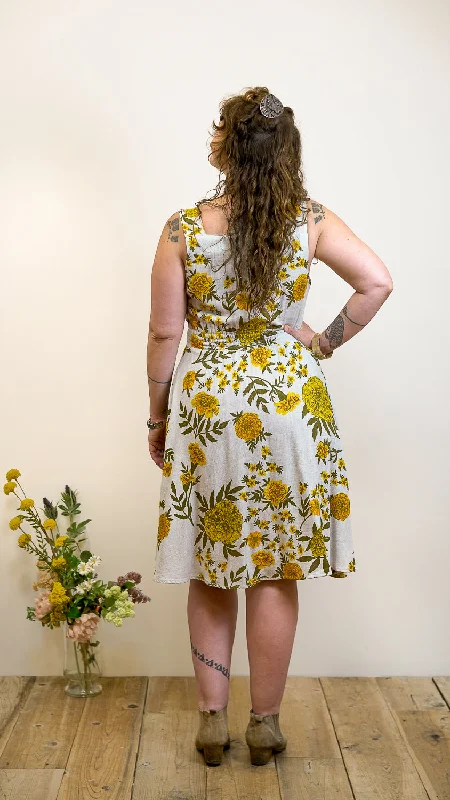 Sheet Dress in Oat Marigold Linen