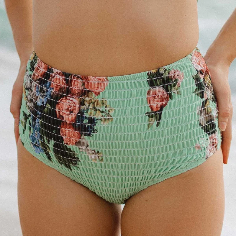 Rose Mint Smocked High-Waisted Bottoms