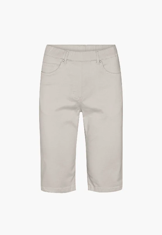 Helen Straight Shorts - Grey Sand