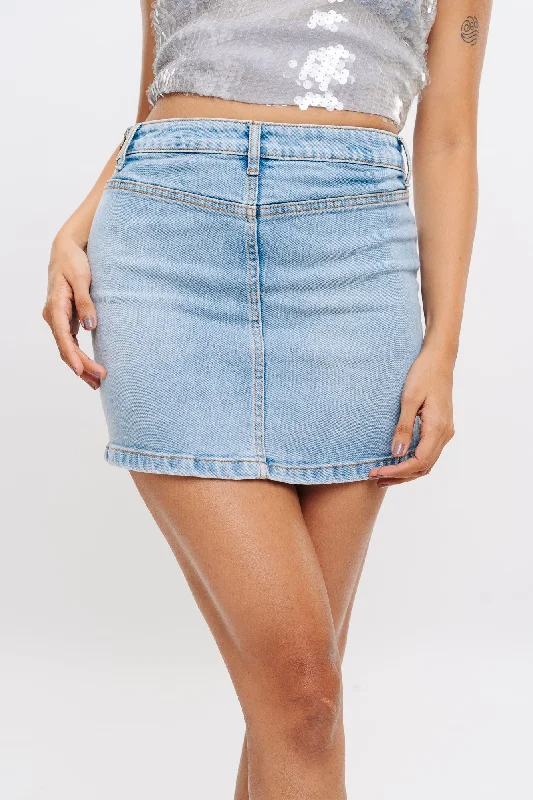 Back Illusion Short Skirt