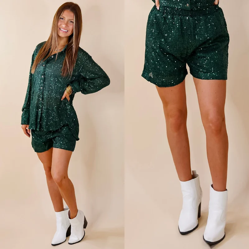 Little Miss Perfect Sequin Shorts in Green