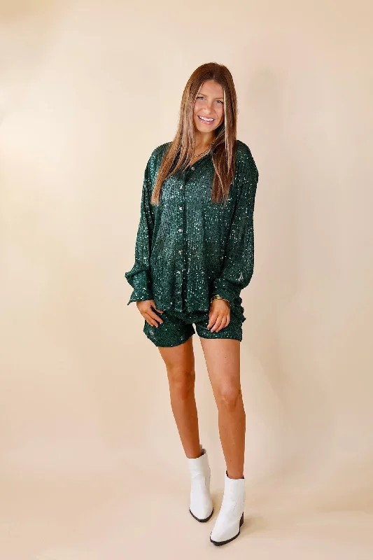 Little Miss Perfect Sequin Shorts in Green