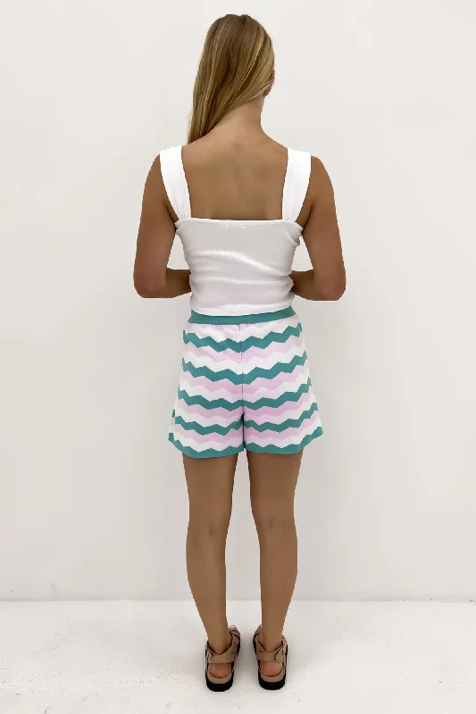 Sean Knit Short Pastel Zig Zag