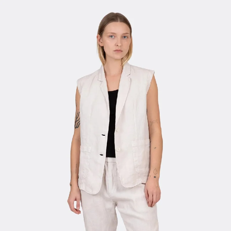 Bethan Linen Vest (Bisque)